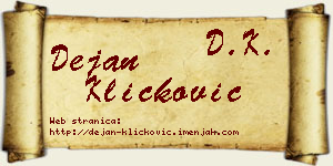 Dejan Kličković vizit kartica